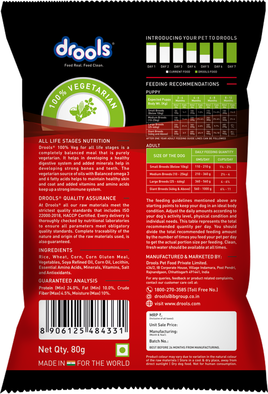 Drools All Breed 100% VEG Dry Dog FOOD