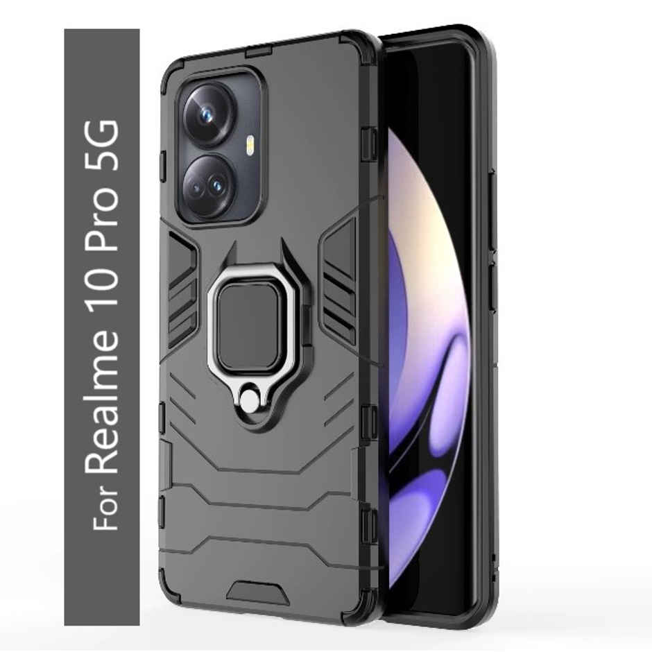 Kwine Case Realme 10 Pro 5G Back Cover - Ring Holder Stand Case
