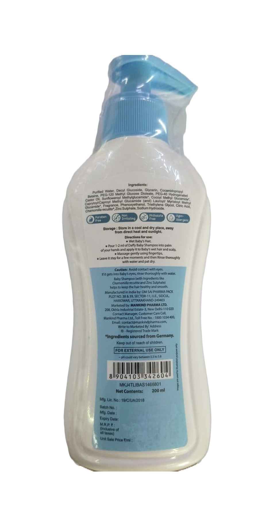 Daffy Baby Shampoo with Chamomilla