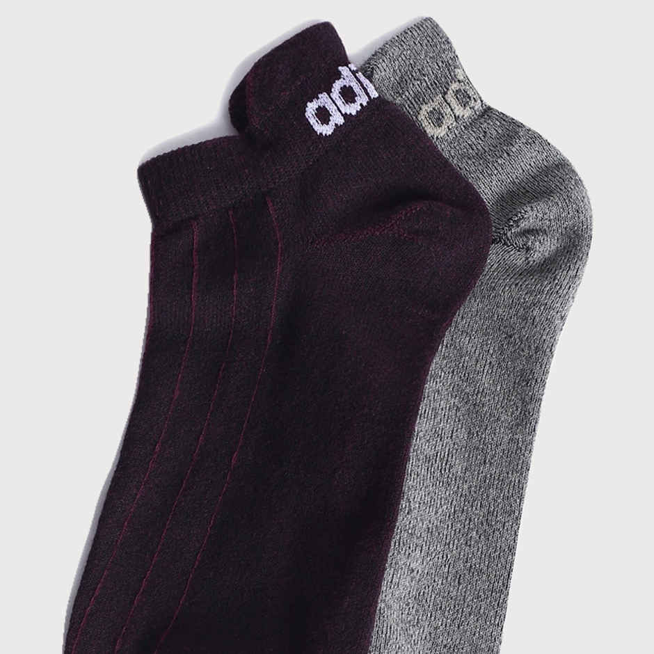 Adidas Men's Flat Knit Low Cut Anthra Melange-Shadow | One Size Socks | Maroon