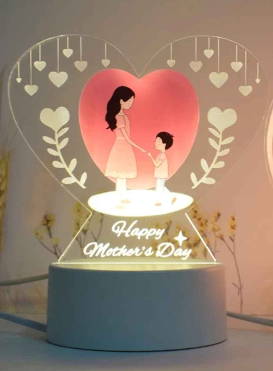 Hashwow Heart Acrlic Night Lights Gift for Happy mothers Day |Mothers Day Gift Lamp