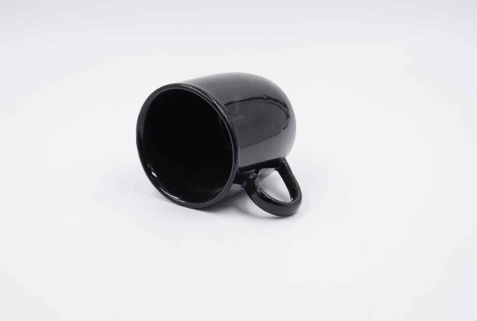 BAY6 Stoneware Solid Coffee Mug - Black - 210 ml
