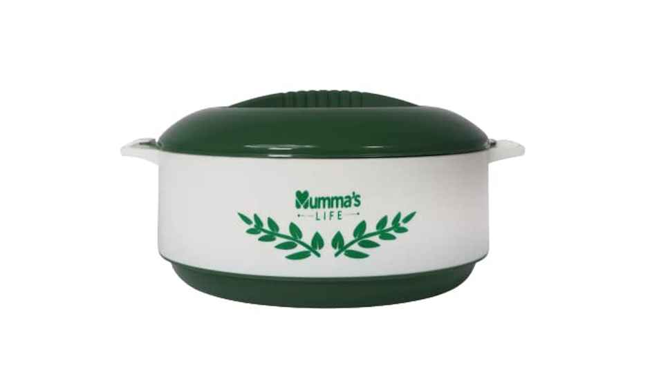Mumma's Life Plastic Casserole With Lid For Roti/Chapati (Green) (2000Ml)