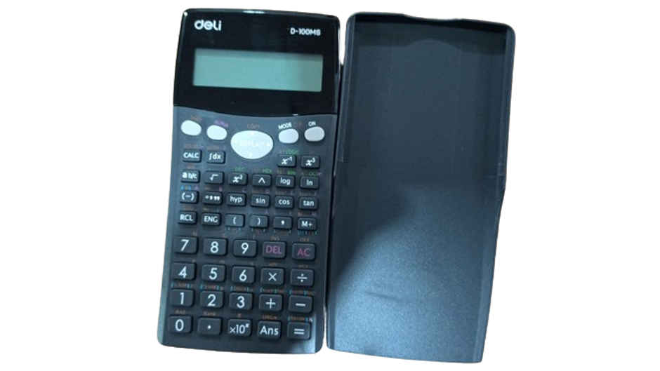 Deli ED-100MS -12 Digit Calculator, Dual Power, Scientific Calculator, Grey