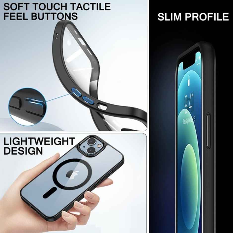 Kwine Case Apple iPhone 14 Pro Back Cover - Magsafe Case - Black