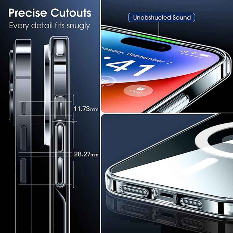 Kwine Case Apple iPhone 14 Pro Max Back Cover - Magsafe Case - Transparent