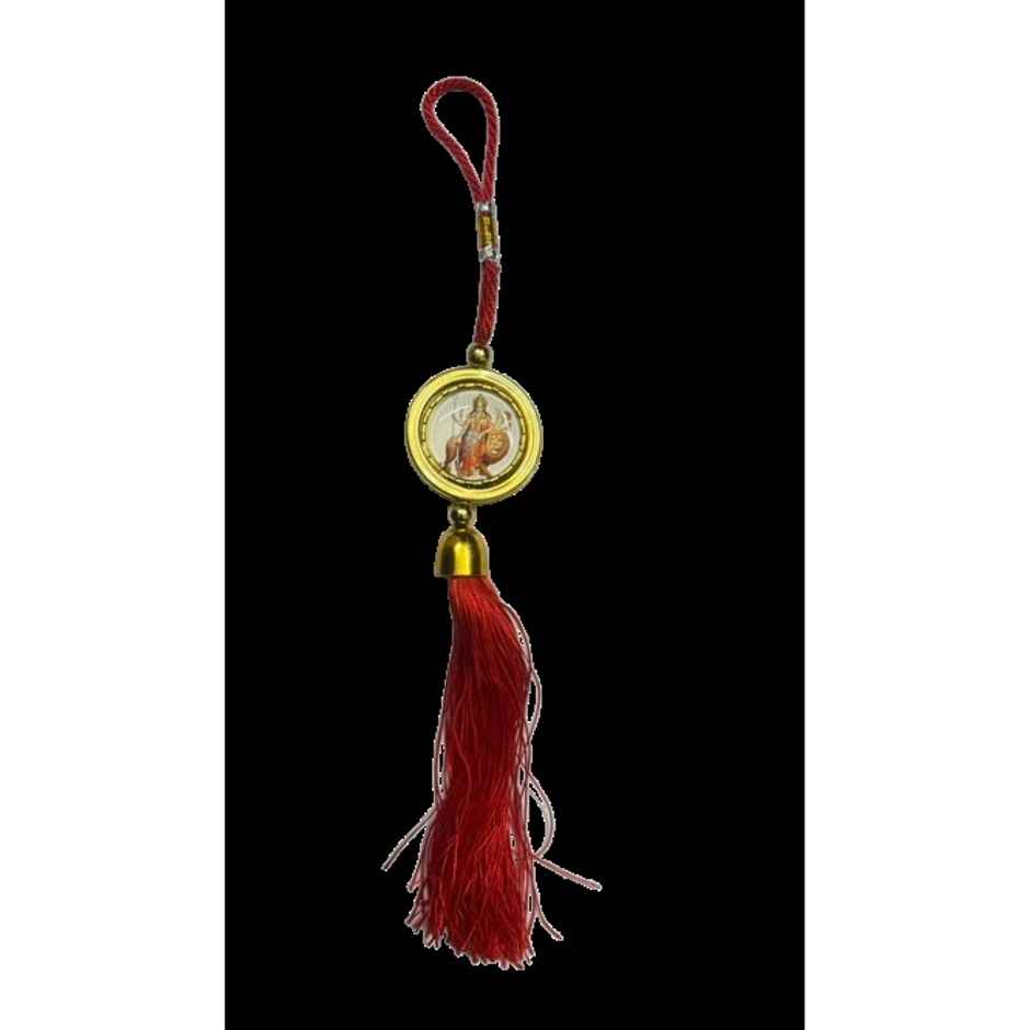 Divine Vibes Round Shape Rotational Dual Side Durga Ji Decorative Car Hanging