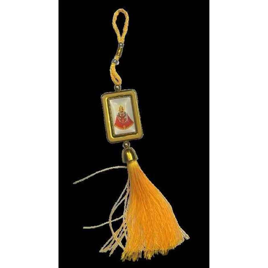 Divine Vibes Square Shape Rotational Side Khatu Shyam Ji Car Hanging Decorative