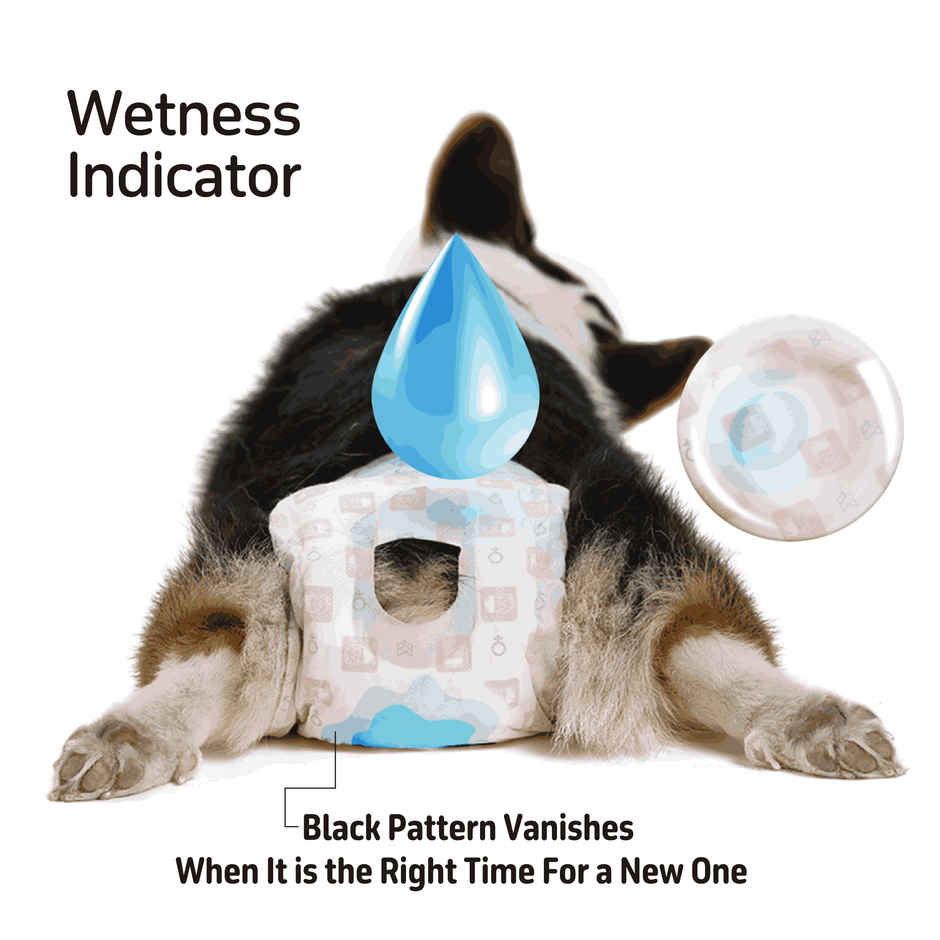 FOFOS Disposable Female Dog Diapers XL (12 Pcs) Waist Size 43-65cm | For Heat, Pee and Poop