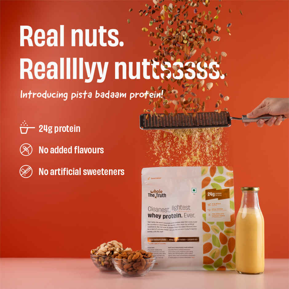 The Whole Truth Whey Protein Powder Pista Badaam Shake (24g Protein Per Scoop)