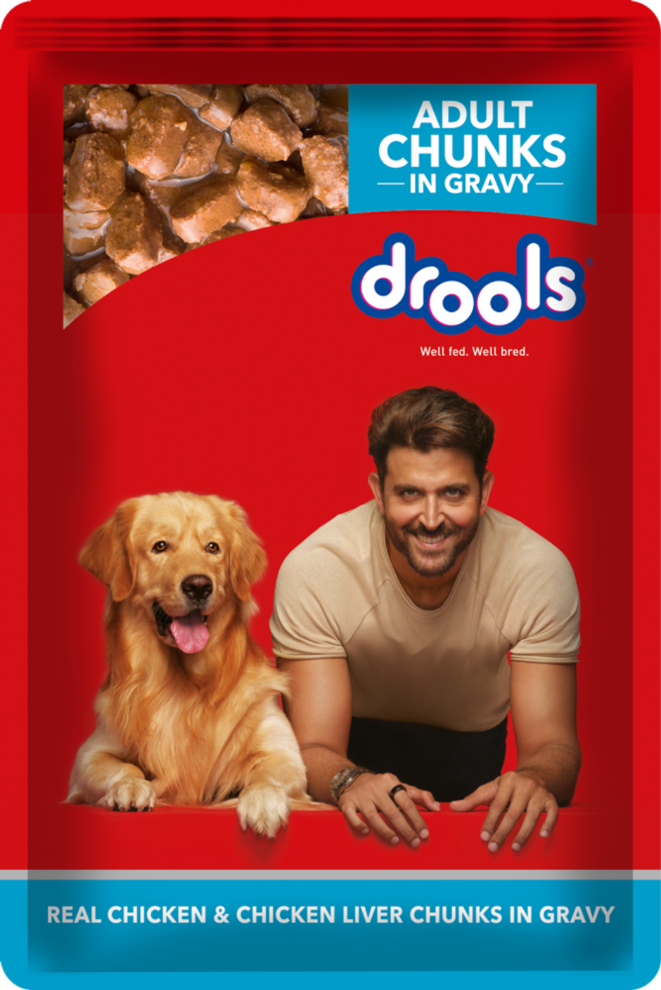 Drools Adult Wet Dog Food Chicken And Chicken Liver Chunks In Gravy (10 + 2 Pouches Free)