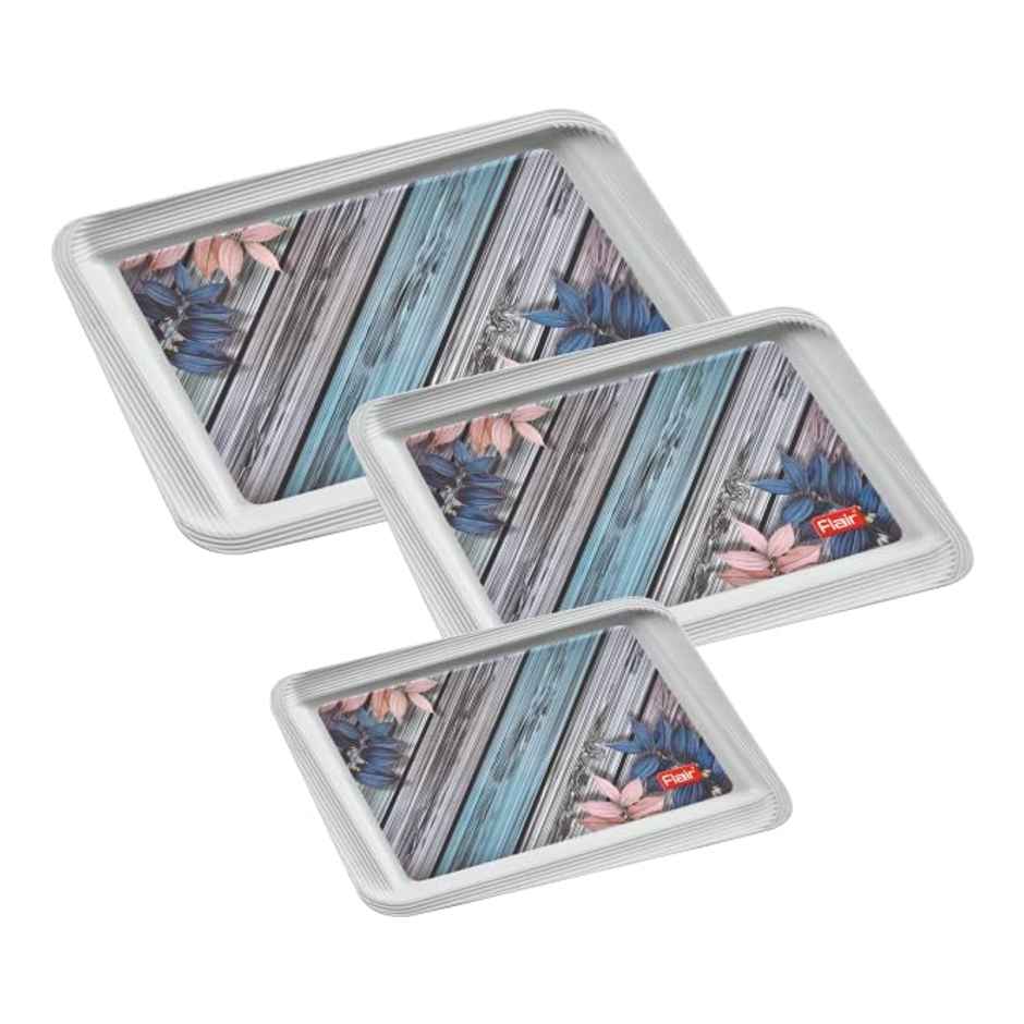 FLAIR Regal Serving Tray Set | Grey