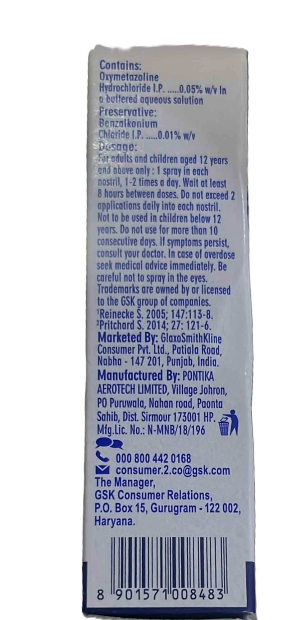 Otrivin Oxy Fast Relief Adult Nasal Spray