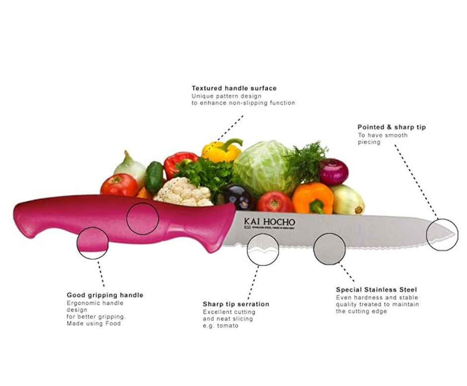 Kai Vegetable Knife Pink |Slim Pack