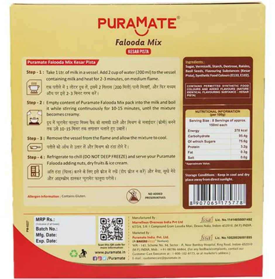 Puramate Falooda Mix Kesar Pista