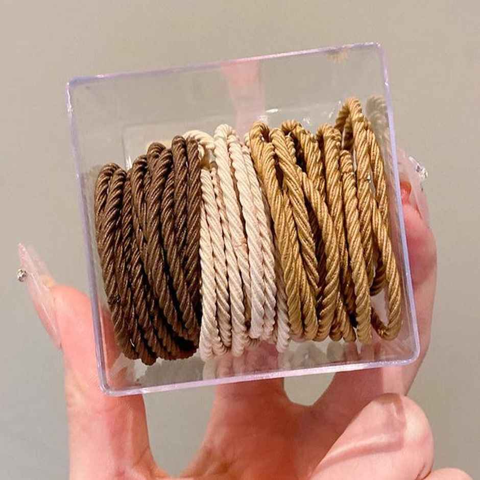 Just Lil Things Tri Color Rubber Bands For Women (50 Pcs) | Jlts0485