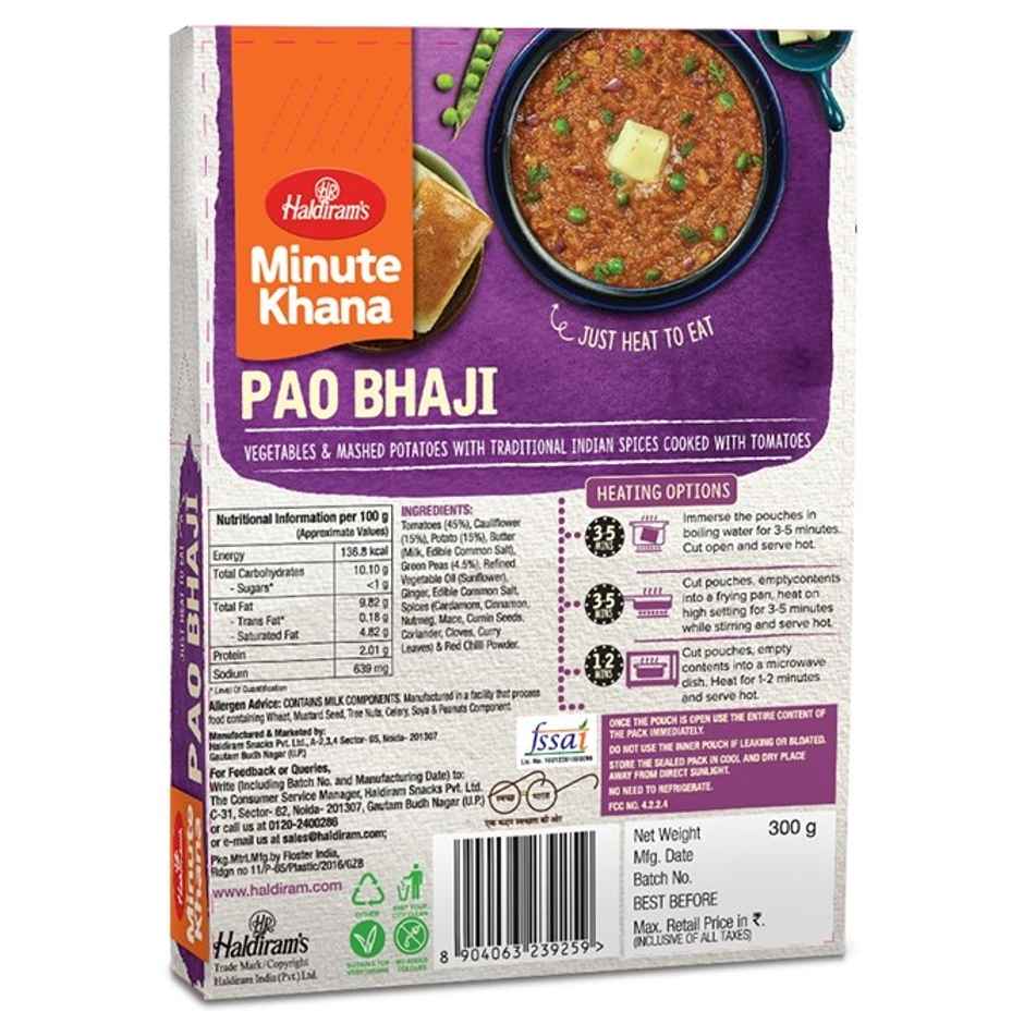Haldiram's Ready To Eat Pav Bhaji | Convenient & Tasty
