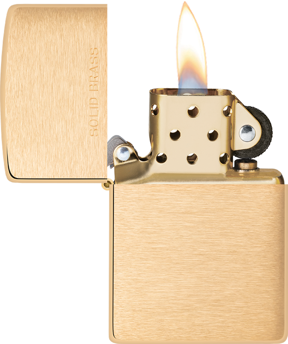 Zippo Classic Brushed Solid Brass Windproof Pocket Lighter