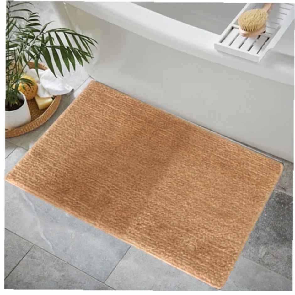 Beige Anti Slip Water Absorbent Bath Mat (58cm x 38cm)