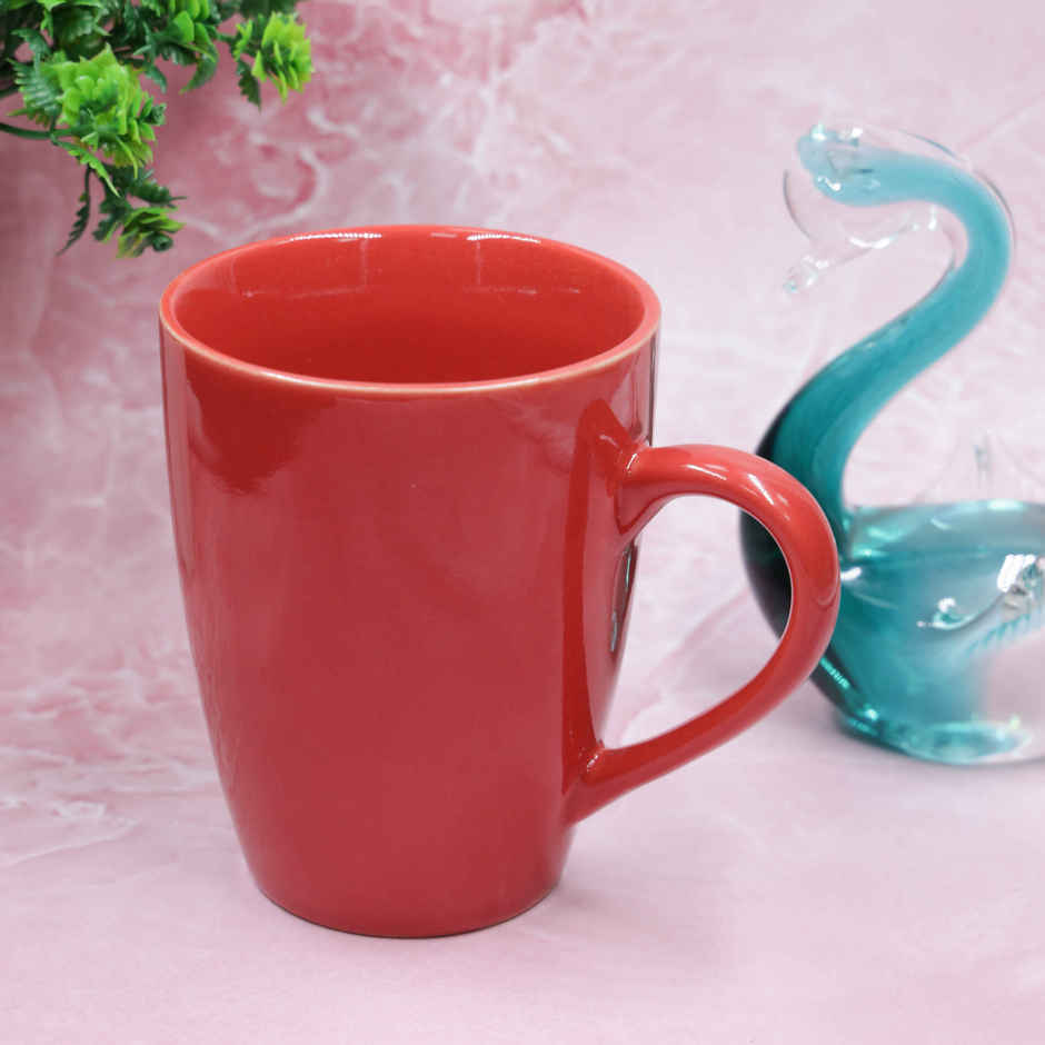 BAY6 Stoneware Solid Milk & Coffee Mugs - Red - 320 ml