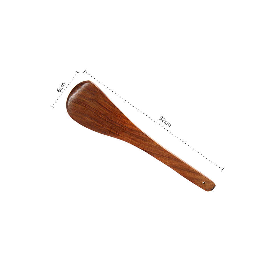 Petals Wooden Spatula One-Sided Nirlep -Dosa Palta/Taveta/Turner/Khurpi