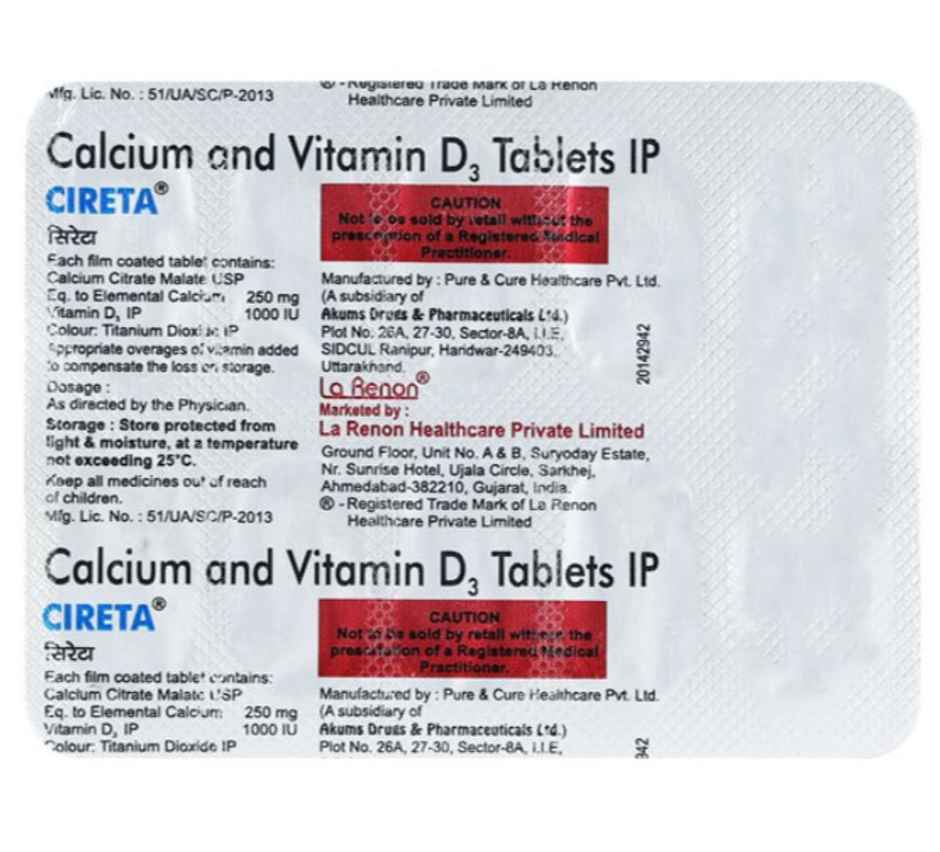 Cireta Vitamin D3 Tablet