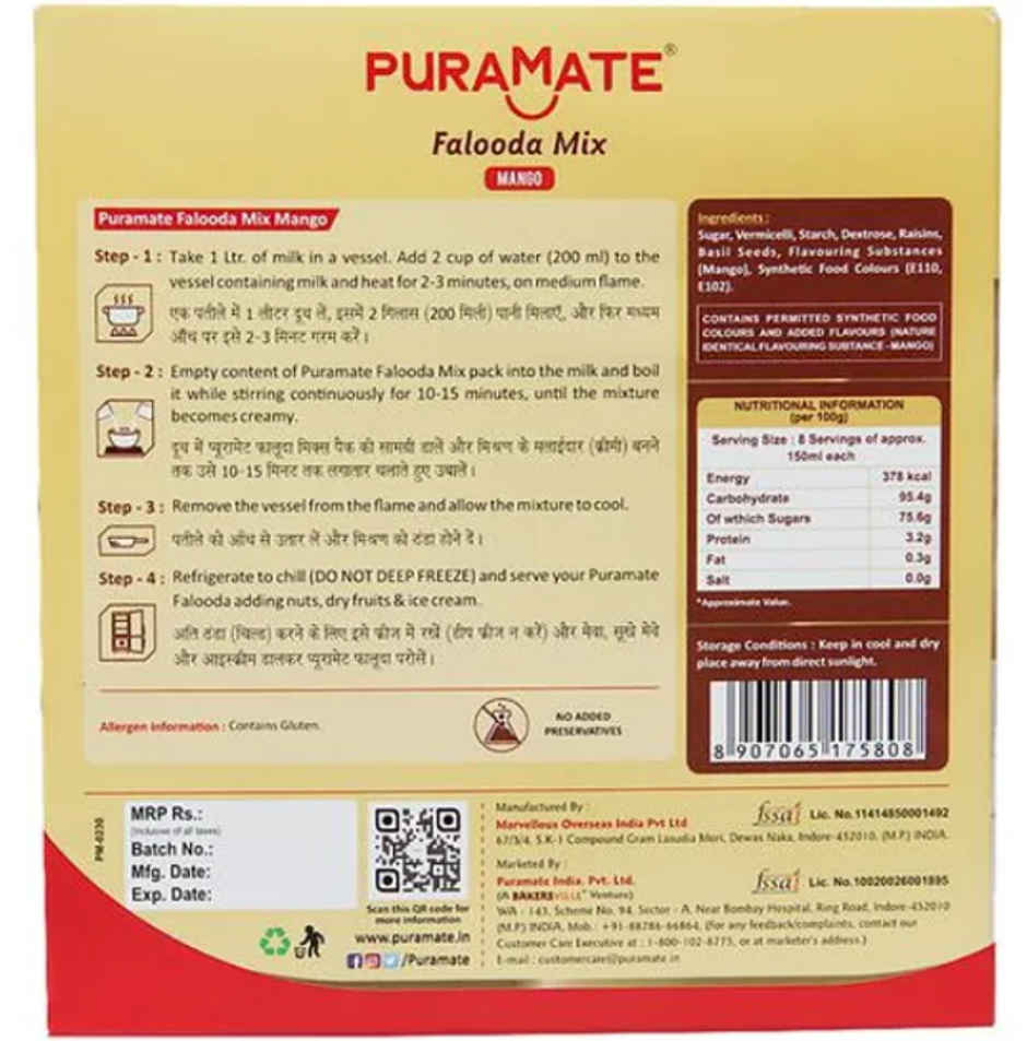 Puramate Falooda Mix Mango