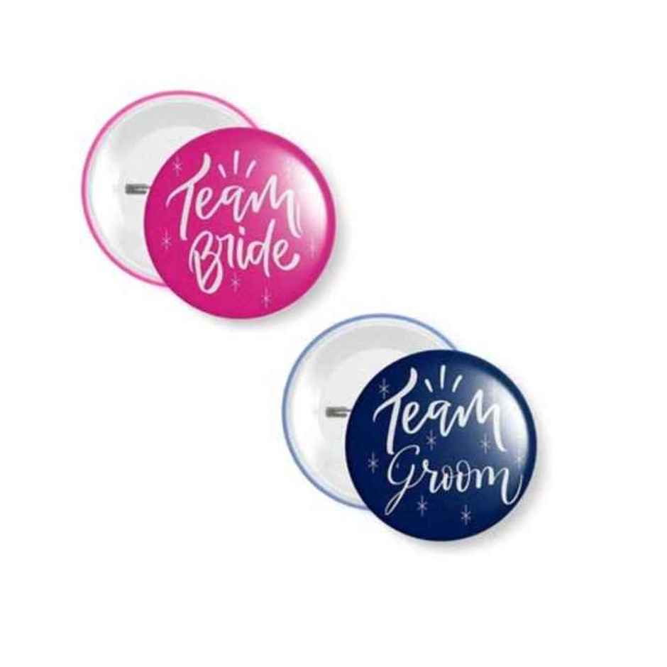 Team Groom Bride Badge Multicolour | Propcon
