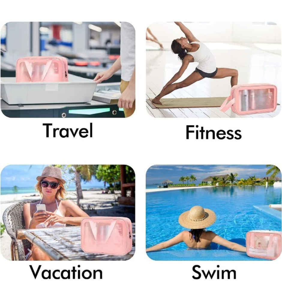 Lazer Makeup Travel Pouch | Cosmetic Bag | Travel kit Pouch for Toiletries | Pink