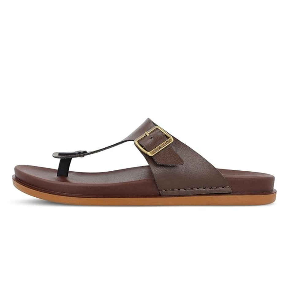 Walkaroo Men's Daily Wear Comfort Sandals - WE1356 Brown UK7