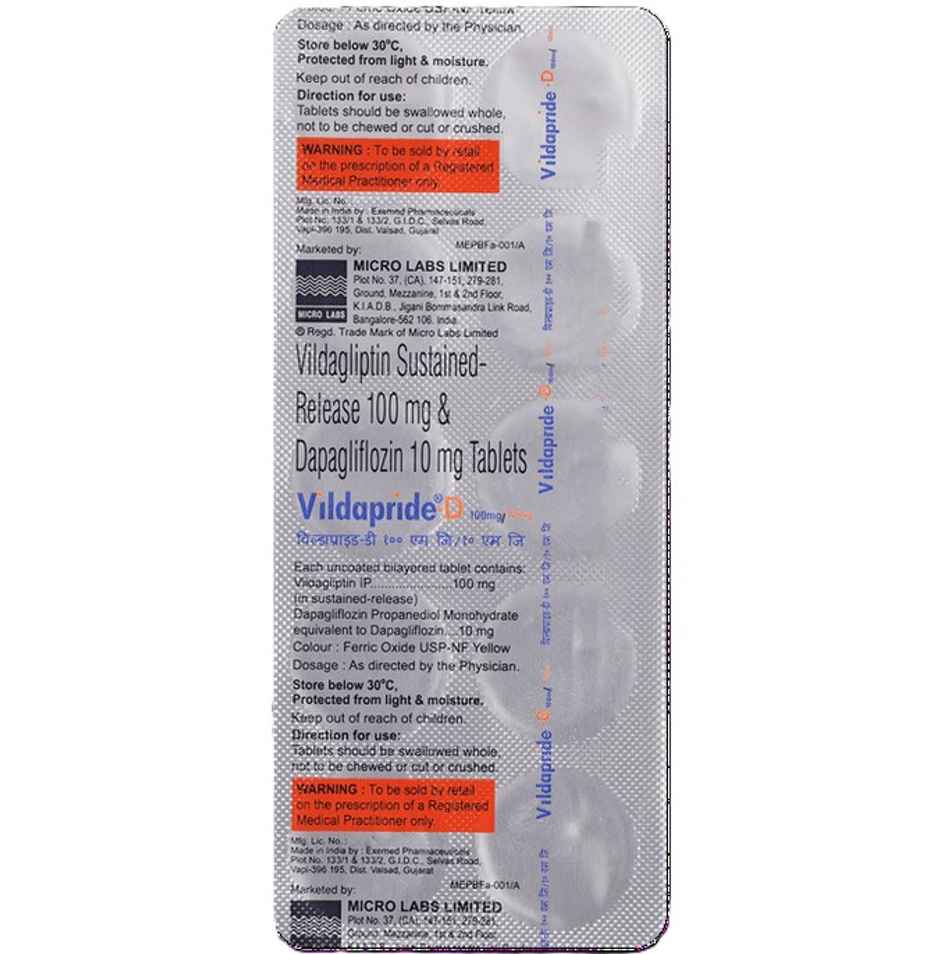 Vildapride-D 100mg/10mg Tablet SR