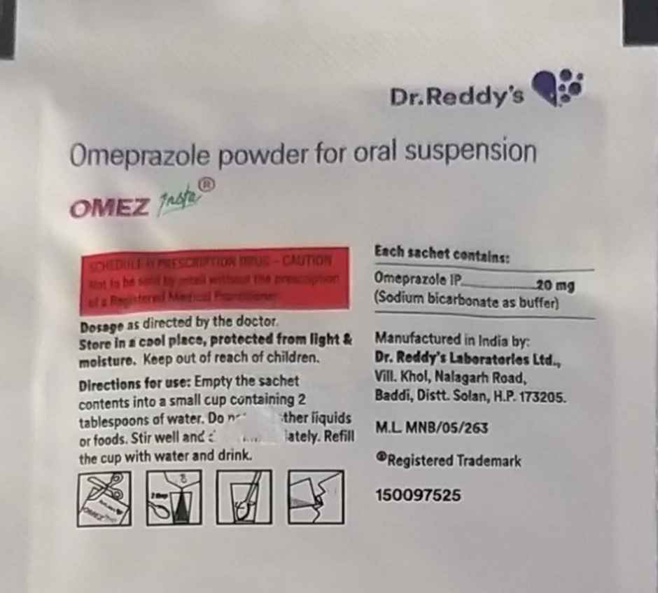 Omez Insta Mint Flavour Powder For Oral Suspension