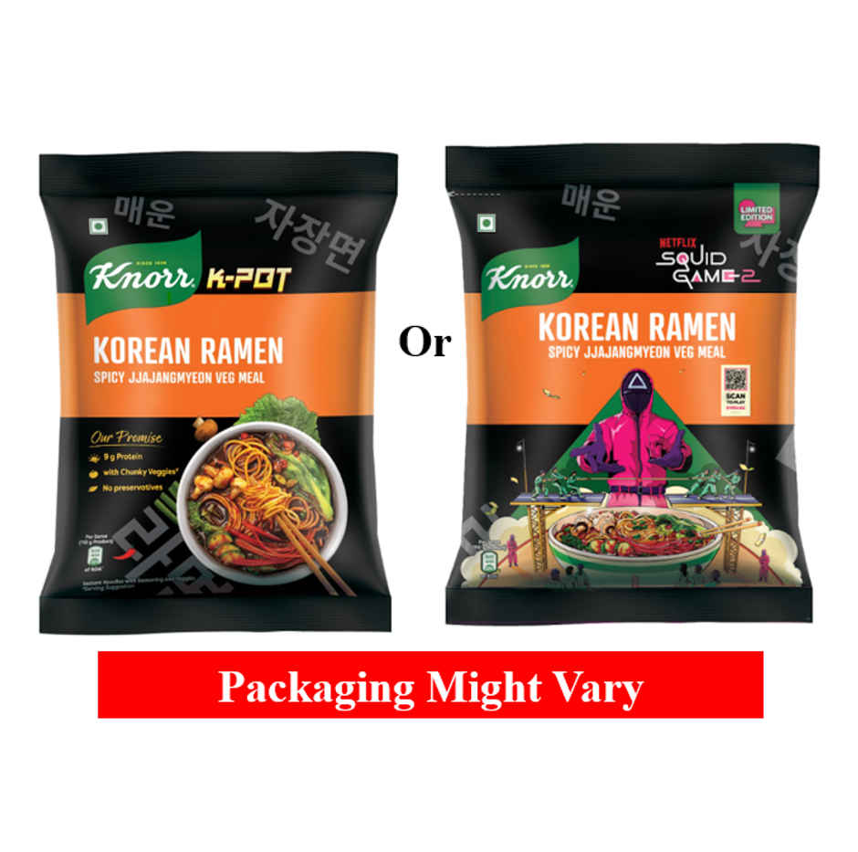 Knorr Korean Ramen Spicy Jjajangmyeon Veg Meal Combo