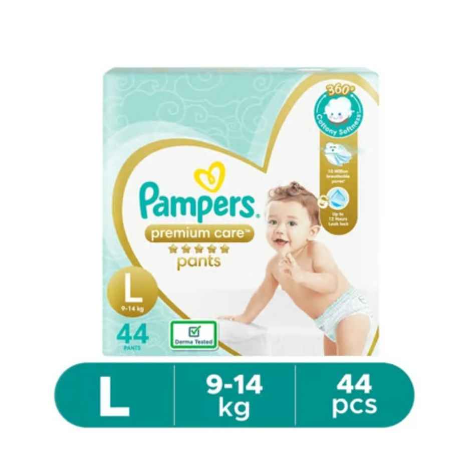 Pampers Premium Care Baby Diapers | Pant Style | L | 44 pcs