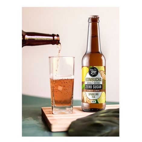 Toyo Kombucha Zero Sugar Ginger Lemon | Non-Alcoholic Kombucha