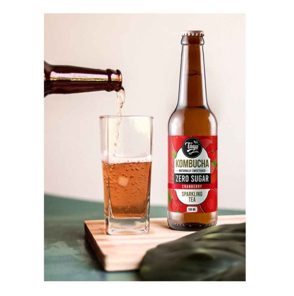 Toyo Kombucha Zero Sugar Cranberry | Non-Alcoholic Kombucha