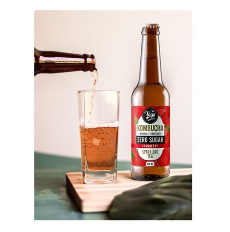 Toyo Kombucha Zero Sugar Cranberry | Non-Alcoholic Kombucha