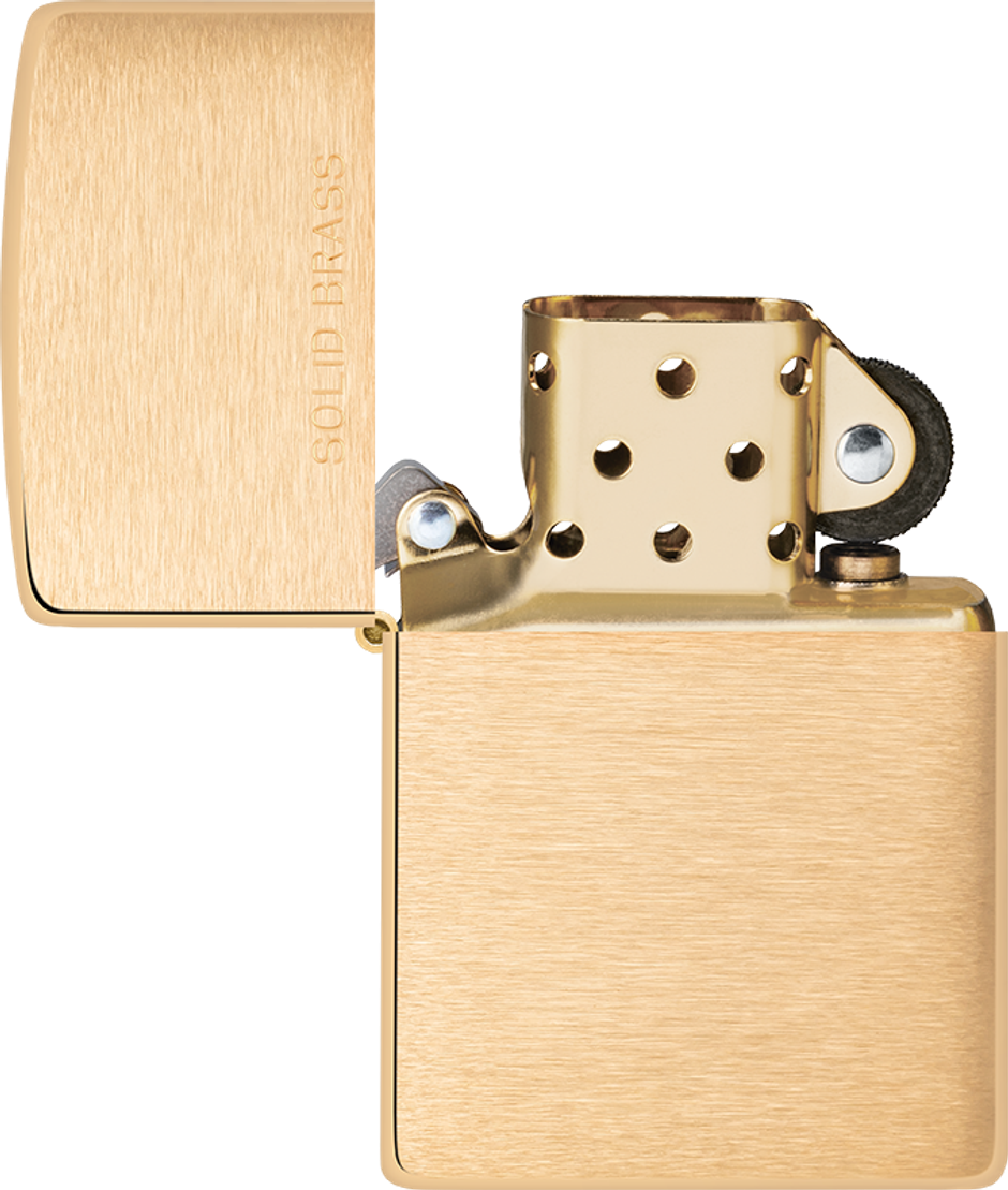 Zippo Classic Brushed Solid Brass Windproof Pocket Lighter