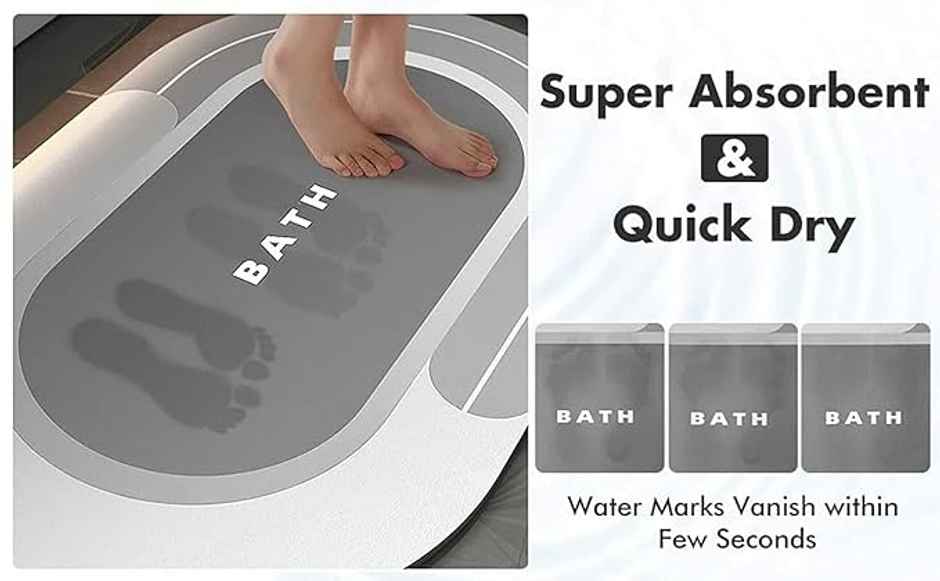 Status Anti- Skid Silicon Bath Mat | 38 x 58 cm | Love Home