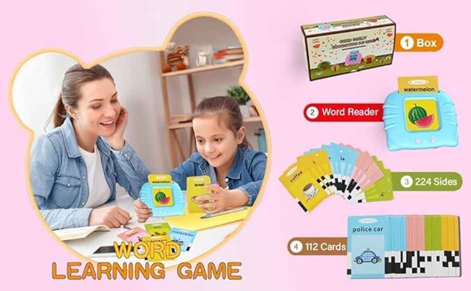 Kidara Rechargeable Talking Flash Cards - Educational Toy for Kids