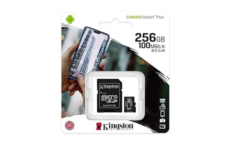 Kingston Canvas Select Plus 256Gb Microsd Card Class 10 Uhs-I 100Mb/S Withadapter Sdcs2/256Gbin