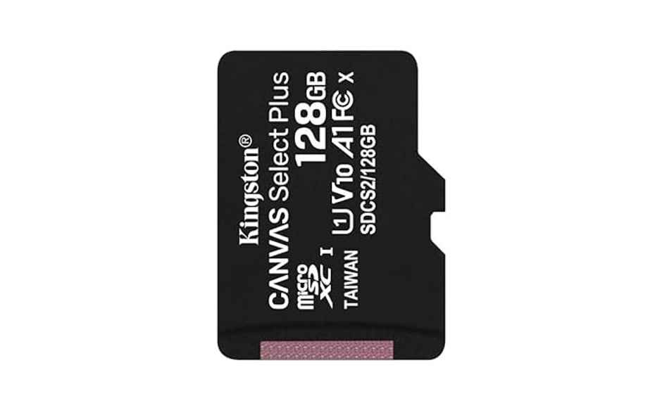Kingston Canvas Select Plus 128Gb Microsd Cardclass 10 Uhs-I 100Mb/S Adapter Sdcs2/128Gbin Black