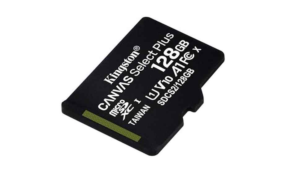 Kingston Canvas Select Plus 128Gb Microsd Cardclass 10 Uhs-I 100Mb/S Adapter Sdcs2/128Gbin Black
