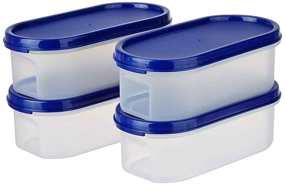 Mahaware Modular Space Saver Oval Container 600ml (Set of 4) (Blue)