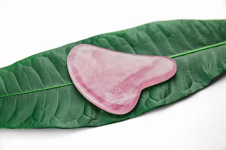Bronson Professional Rose Quartz Gua Sha Face Massage Tool For Face and Neck Glowing Skin