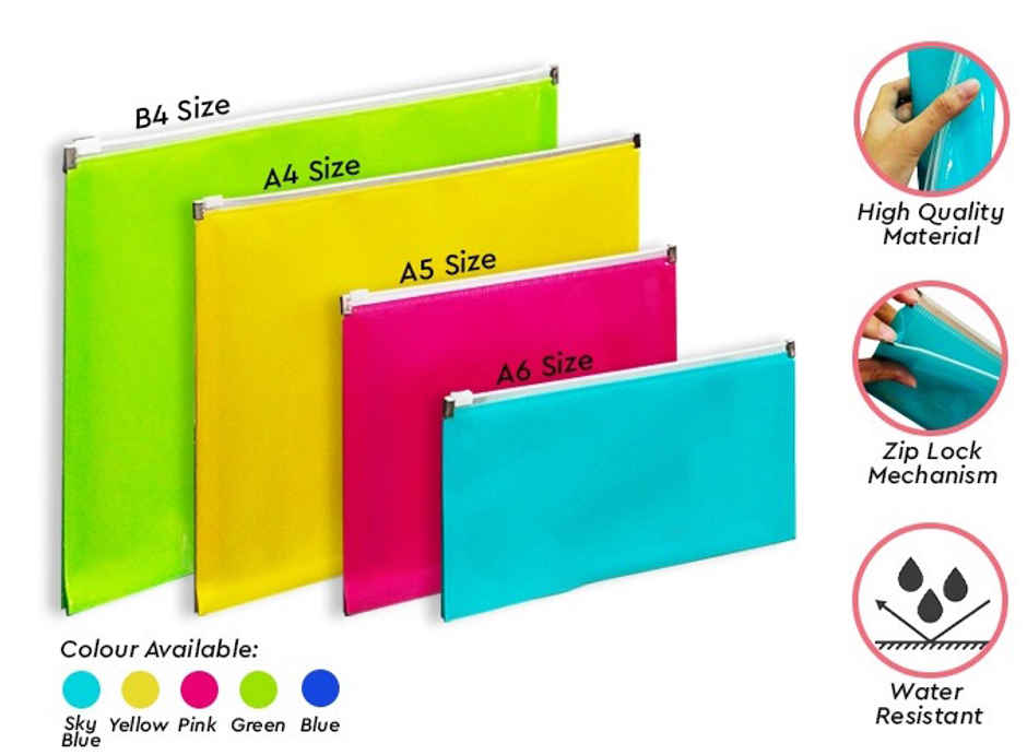 Saya A5 Makeup Pouch | Pencil Pouch | Pen Case | EVA Mesh Cosmetic Bag & Travel Organizer