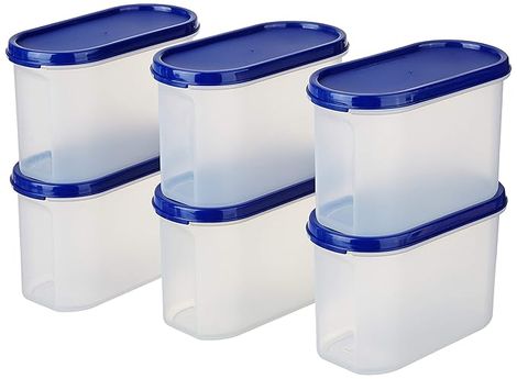 Mahaware Modular Space Saver Oval Container 1200ml (Set of 6) (Blue)