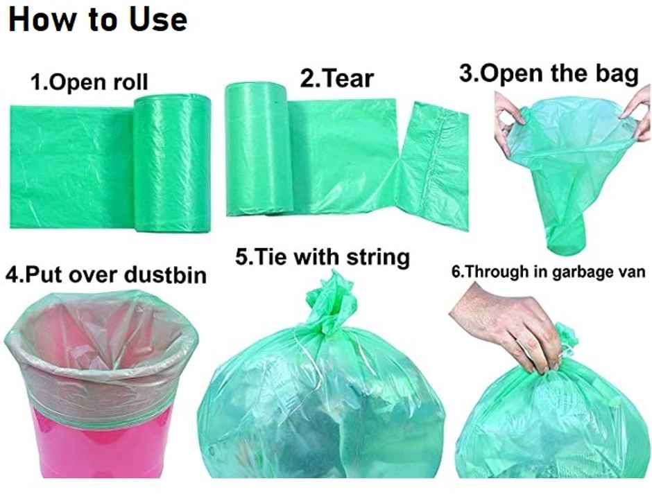 Swachhta First Oxo Bio Degradable Garbage Bags - Green Large (24 x 26 Inches)