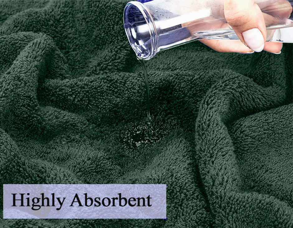 BAY6 100% Cotton Hand Towels - 60 cm x 40 cm | 500 GSM - Olive Green - Set of 2