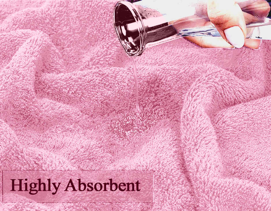 BAY6 100% Cotton Hand Towels - 60 cm x 40 cm | 500 GSM - Baby Pink - Set of 2